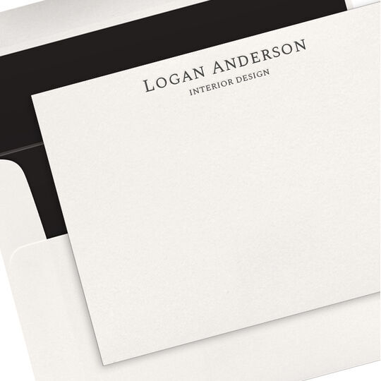 Stacked Serif Text Flat Note Cards - Letterpress